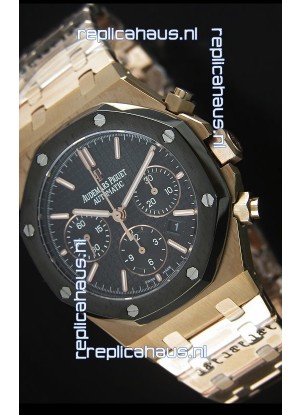 Audemars Piguet Royal Oak Rose Gold in Black Textured Ceramic Dial - 1:1 Mirror Replica