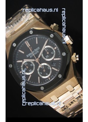 Audemars Piguet Royal Oak Rose Gold in Black Ceramic Dial - 1:1 Mirror Replica