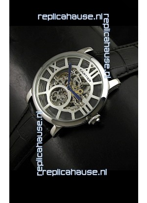 Cartier Ronde de Japanese Replica Watch in Skelton White Dial