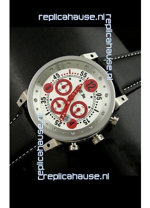 B.R.M.0011G6 Japanese Replica Quartz Watch in White&Red Dial