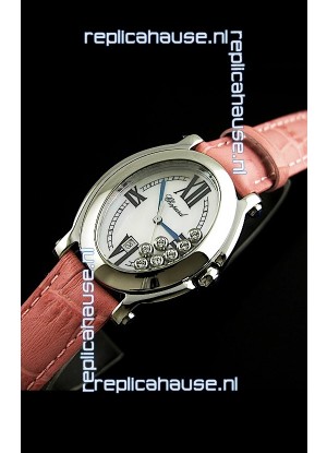 Chopard Happy Sport Swiss Replica Watch in Pink Strap