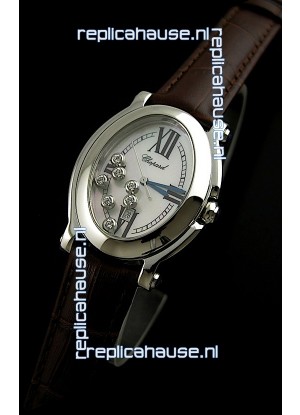 Chopard Happy Sport Swiss Replica Watch in Brown Strap