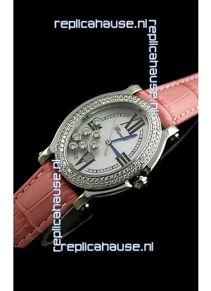 Chopard Happy Sport Swiss Replica Watch in Pink Strap