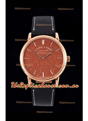 A.Lange & Sohne Saxonia Thin Swiss Replica Watch Rose Gold Case Starry Dial