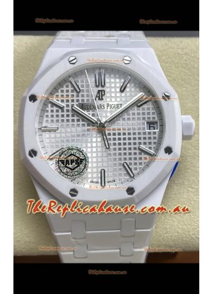 Audemars Piguet Royal Oak 15500 White Ceramic Super Clone Replica Watch 
