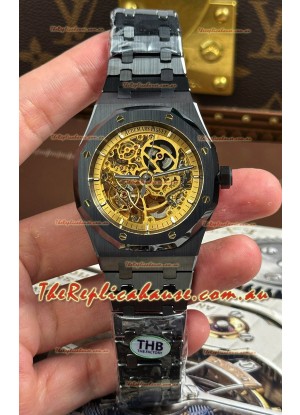 Audemars Piguet Royal Oak Super Clone Openworked Black Ceramic Watch 