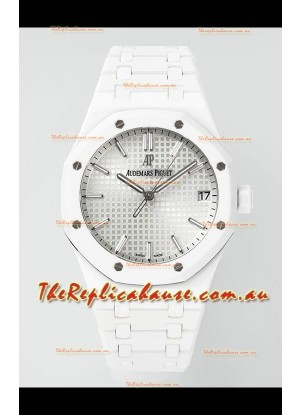 Audemars Piguet Royal Oak 15500 White Ceramic Super Clone White Dial Watch 