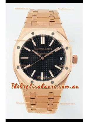 Audemars Piguet Royal Oak 15510OR 41MM Rose Gold Black Dial Super Clone Replica Watch