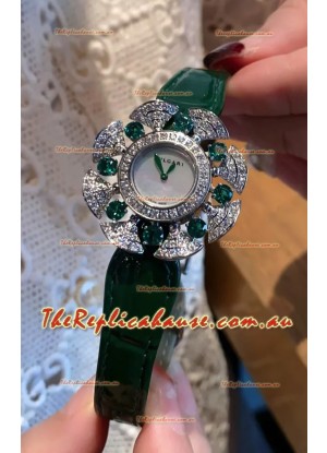 Bvlgari Divas's Dream Edition Watch in Steel Casing - Diamonds Paved Bezel Swiss Replica