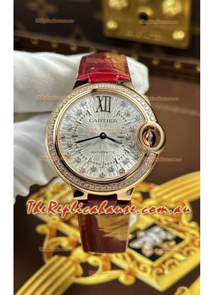 Ballon De Cartier Swiss Quartz 1:1 Mirror Quality 33MM in Rose Gold 
