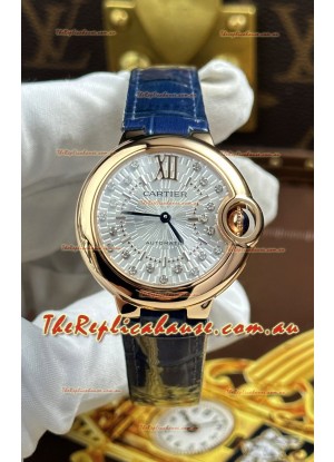 Ballon De Cartier Swiss Quartz 1:1 Mirror Quality 33MM in Rose Gold 