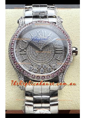Chopard Happy Sport Super Clone Automatic Watch 36MM in Steel Casing Mossanites Dial