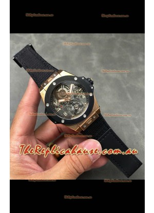 Hublot Big Bang Tourbillon Rose Gold Casing Ceramic Bezel Watch in 45MM 1:1 Mirror Replica