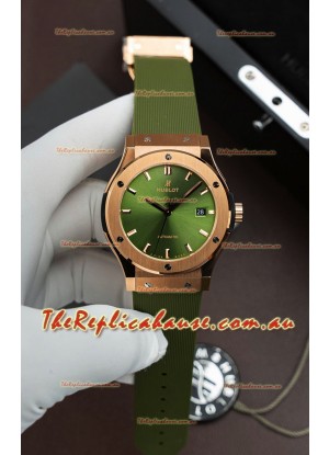 Hublot Super Clone Classic Fusion Titanium Rose Gold Green Dial 42MM Watch