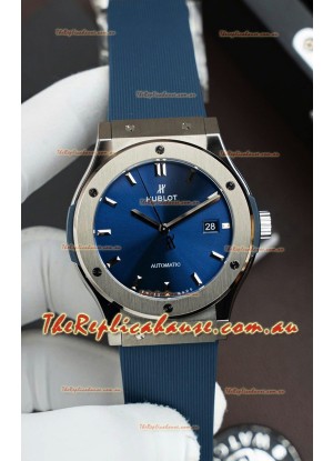 Hublot Super Clone Classic Fusion Titanium Blue Dial 42MM Watch