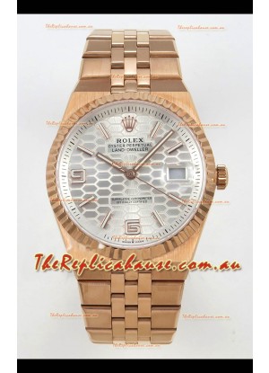 Rolex Land-Dweller 127335 Steel Honeycomb Rose Gold 40MM Swiss Replica Watch 