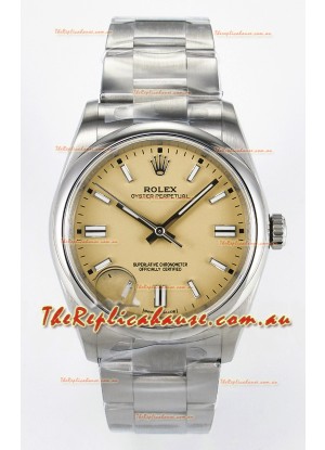 Rolex Oyster Perpetual Super Clone REF#126000 36MM Beige Dial Swiss Replica
