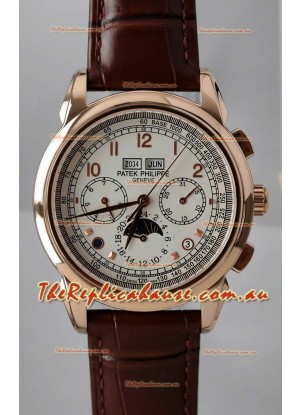 Patek Philippe Grand Complications 5270 Swiss Replica Watch in Rose Gold Casing White Dial