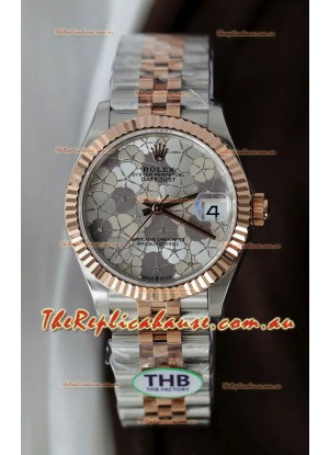 Rolex Datejust Cal.3235 Movement Super Clone Rose Gold 2 Tone 31MM Motif Dial Watch 
