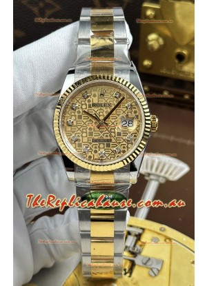 Rolex Datejust Super Clone Cal.3235 Brown Computer Dial 2 Tone Yellow Gold Casing Watch 36MM