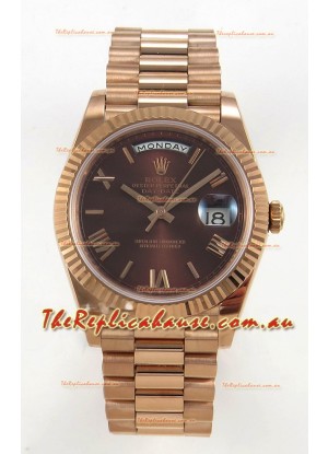 Rolex Day Date Super Clone Brown Dial 40MM 220 Grams Swiss Replica watch 