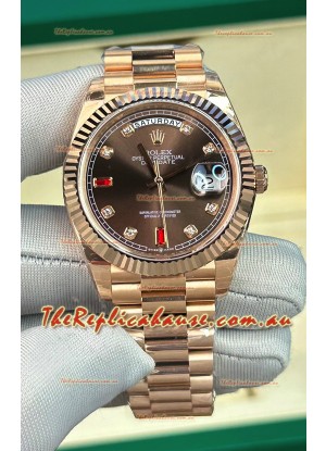 Rolex Day Date Presidential 18K Rose Gold Watch 40MM - Brown Dial 1:1 Mirror Quality