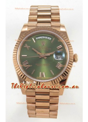 Rolex Day Date Super Clone Green Dial 40MM 220 Grams Swiss Replica watch 