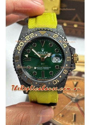 Rolex GMT Masters DiW Desert Carbon Casing Swiss Replica Watch Green Dial 