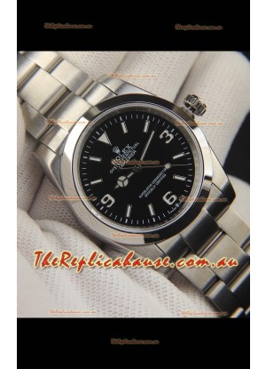 Rolex Explorer I Japanese Movement Replica Watch in Stainless Steel Black Dial 36MM