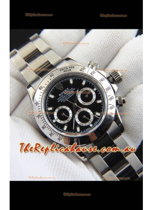 Rolex Daytona Japanese Movement Replica Watch in Black Dial 