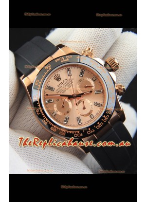 Rolex Daytona Japanese Movement Gold Casing Replica Watch in Champange Dial 