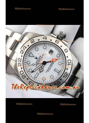 Rolex Explorer II Japanese Movement Replica Watch in Steel Casing White Dial