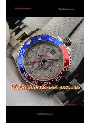 Rolex GMT Masters II Japanese Movement Replica Watch Steel Case Meteorite Pattern Dial