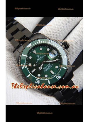 Rolex Submariner Japanese Replica Watch in PVD Coating Green Dial 