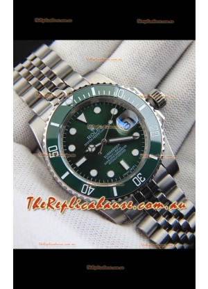 Rolex Submariner Japanese Replica Watch 904L Steel - Ceramic Bezel in Green