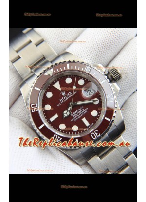 Rolex Submariner Japanese Replica Watch 904L Steel Brown Dial/Bezel Watch 