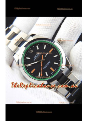 Rolex Milgauss Japanese Movement Replica Watch in Black Dial 