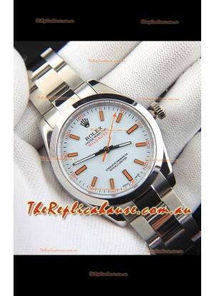 Rolex Milgauss Japanese Movement Replica Watch in White Dial 