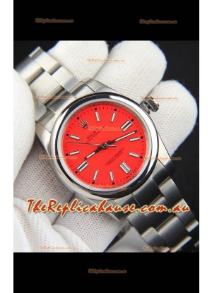 Rolex Oyster Perpetual Japanese Movement Replica Watch 36MM - Red Dial
