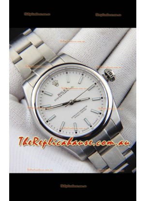 Rolex Oyster Perpetual Japanese Movement Replica Watch 39MM - White Dial