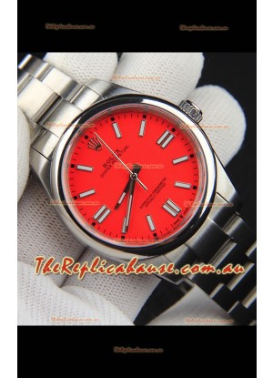 Rolex Oyster Perpetual Japanese Movement Replica Watch 41MM - Red Dial