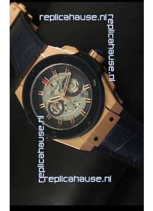 Hublot Big Bang King Rose Gold Skeleton Dial Watch Swiss Quartz 45MM