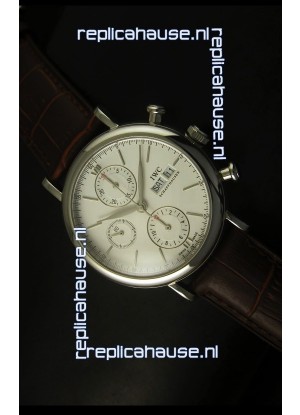 IWC Portofino Chronograph Swiss Watch in Steel Case White Dial