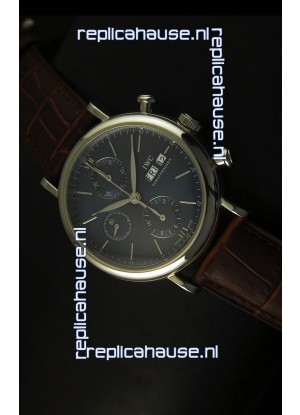IWC Portofino Chronograph Swiss Watch in Steel Case Grey Dial