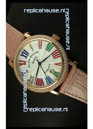 Franck Muller Master of Complications Liberty Japanese Watch in Pink Strap