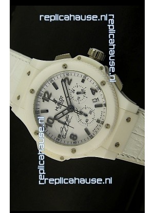 Hublot Big Bang White Ceramic Case Watch in Quartz Movement