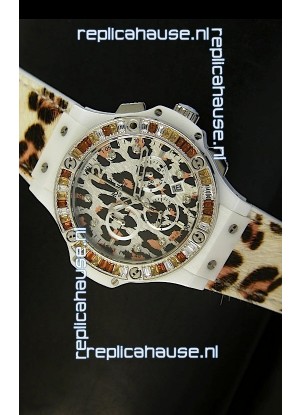 Hublot Big Bang White Zebra Bang Edition in White PVD Case 34MM Watch