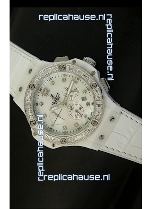 Hublot Big Bang 34MM Ladies Watch in Quartz Movement - White Dial/Strap