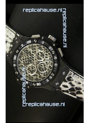 Hublot Big Bang White Zebra Bang Edition in Black PVD Case 34MM Watch