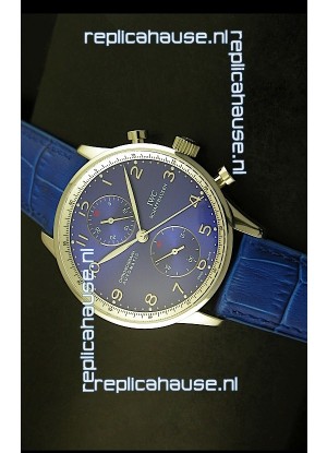 IWC Portuguese Chronograph Swiss Replica Watch in Steel Case - 1:1 Mirror Replica Edition